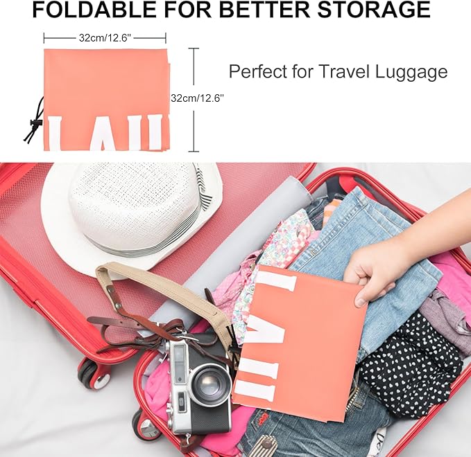 2 Pack XL Travel Laundry Bag, Machine Washable Dirty Clothes Organizer