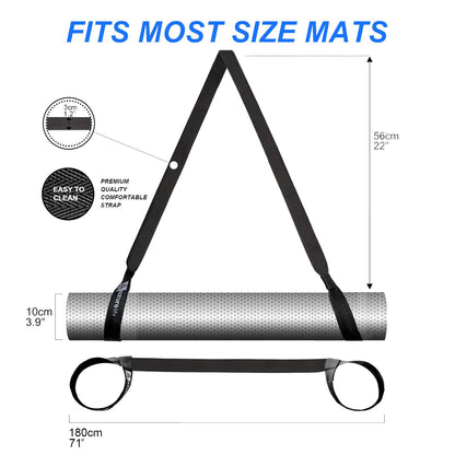 A AZURELIFE [MAT NOT Included] Yoga Mat Sling, Yoga Mat Straps for Carrying, Easy-Cinch Yoga Mat Holder Strap
