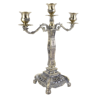 HKINBAS Craft Collection Fit for Metal Arms Candelabra European Style Retro Candlestick Holder Romantic Candle Holder Decoration for Wedding Dinner Party Decoration (Bronze Three Heads)