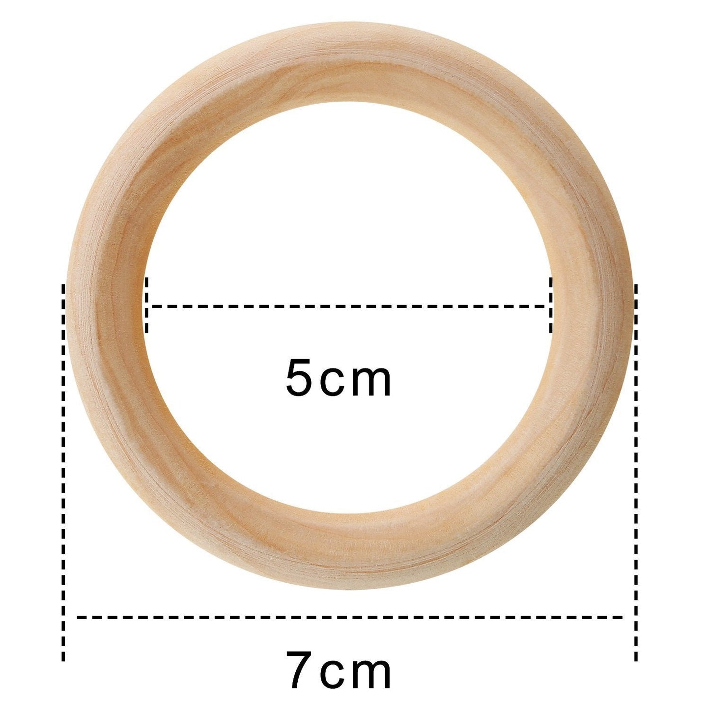 Onwon 10 Pieces Wooden Rings Natural Wood Rings Without Paint Smooth Unfinished Wood Circles for Craft DIY Baby Teething Ring Pendant Connectors Jewelry Making (70mm)