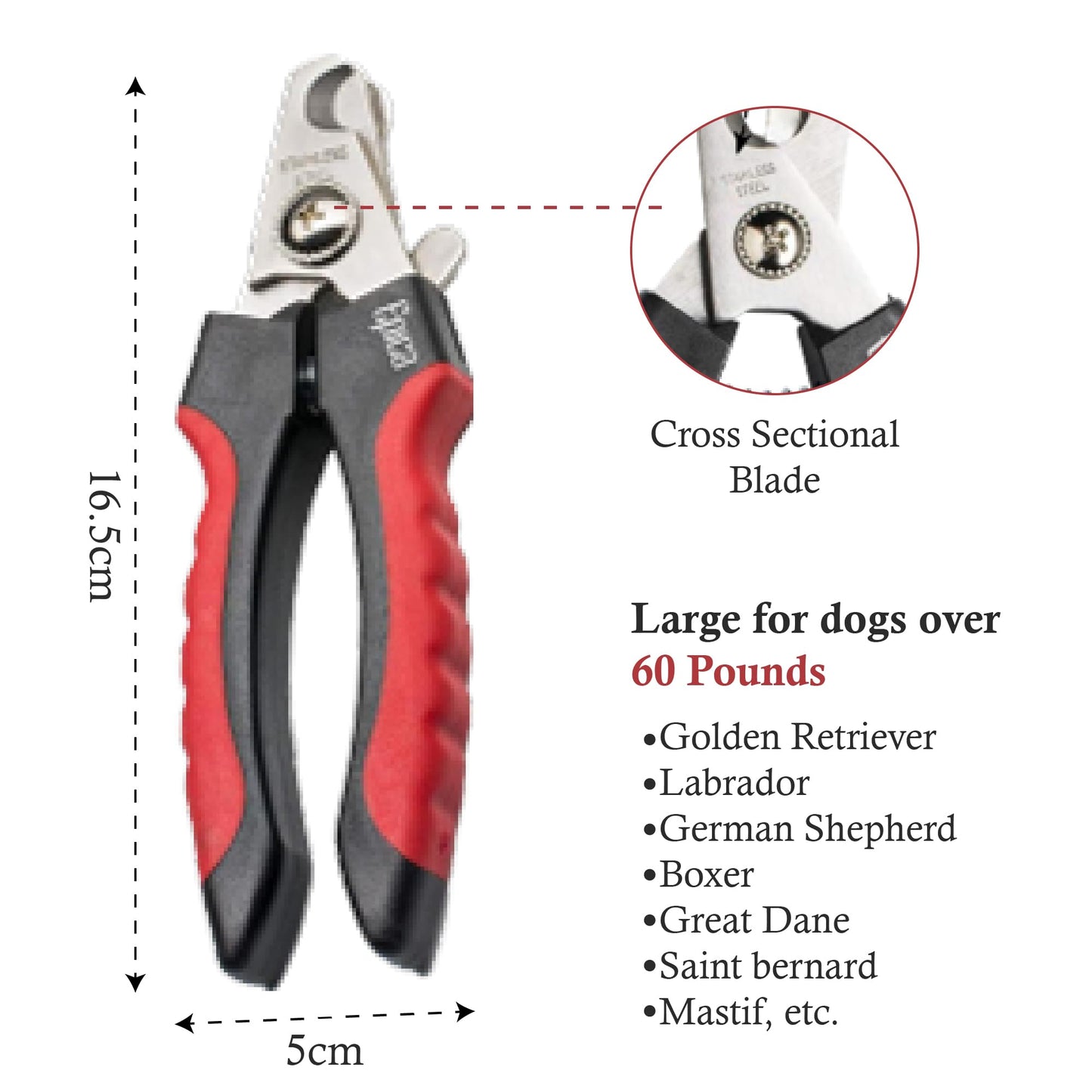 Epica Large Dog Nail Clippers for Thick Nails | Dog Nail Clippers for Large Dogs | Pet Nail Clippers for Dogs, Pet Nail Trimmer with Safety Guard | Dog Nail Cutter, Dog Nail Trimmers, Large