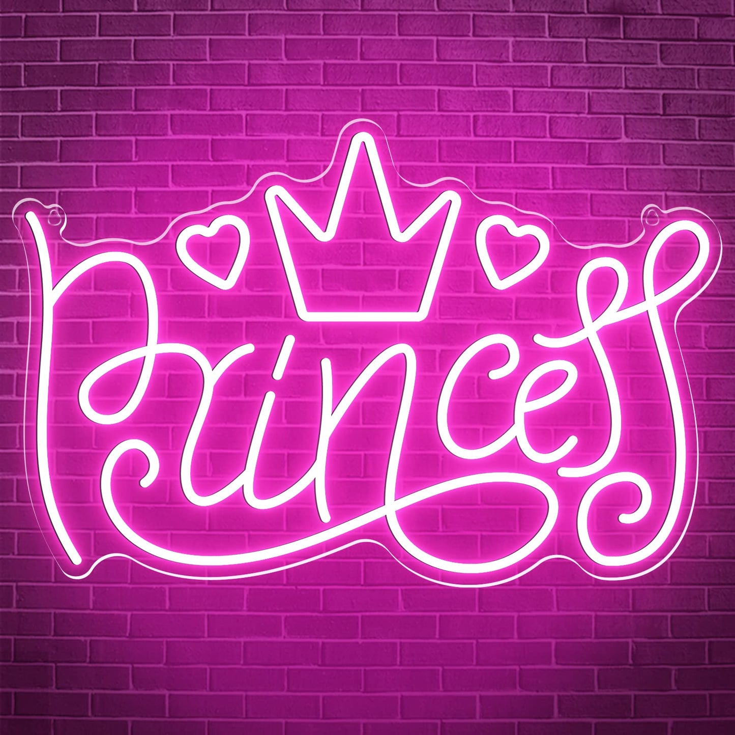 Princess Neon Signs for Wall Decor, Large LED Lights Sign Unique Art Ornaments with Switch, Chirstmas Birthday Party Decoration, Gift for Girl Boys.