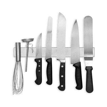 Modern Innovations 12 Inch Stainless Steel Magnetic Knife Bar with Multipurpose Use as Knife Holder, Knife Rack, Knife Strip, Kitchen Utensil Holder, Tool Holder, Art Supply Organizer, Home Organizer