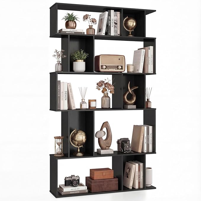 Giantex 5-Tier Bookshelf, 10-Cube Geometric Book Case