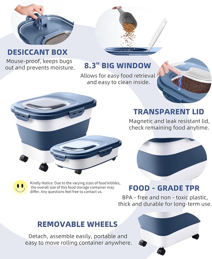 20-30 Lbs Rice Storage Container, Collapsible Food Storage Containers