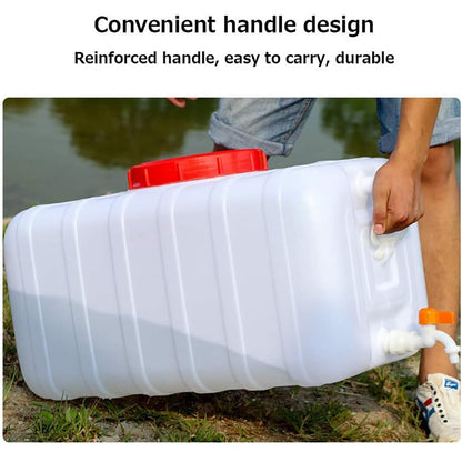 20 Gallon Portable Water Tank with Spigot&Hose, Water Storage Container for Camping, RV, Truck, Emergency Preparedness（Thickening）