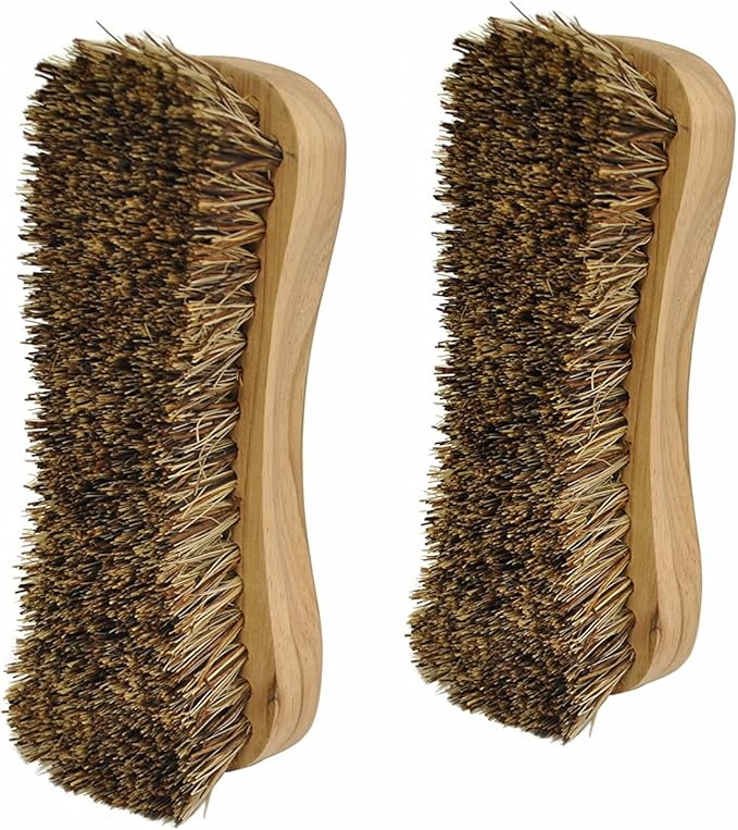All-Natural Wooden Scrub Brush Set | Wooden Handle | Palmyra Bristle Brush