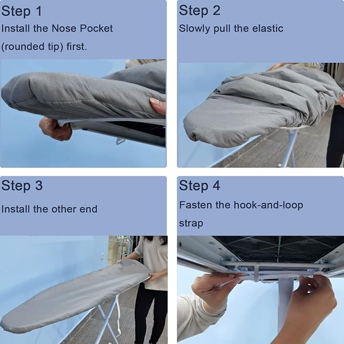 Ironing Board Cover and Pad, Thick Padding, Elastic Edge, Silicone Coated