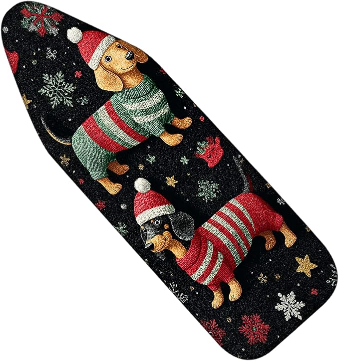 Nuxovilar Ironing Board Covers Winter Dogs in Sweaters Pattern Polyester 15x54