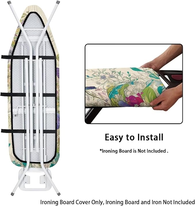 Sprowallow Hummingbird Flowers Ironing Board Cover Stain Resistant Standard