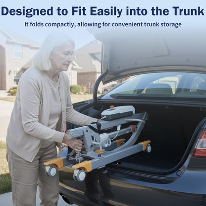 Aluminum Electric Patient Lift for Home, Lightweight Premium 450lbs Patient Lift | Folding Body Transfer Lift for Car | Upgraded Version