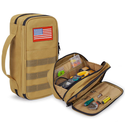 Fathers day Work & On-Site Use | Camo Tactical Tool Pouch, Water Resistant & Heavy Duty Tool Bag with Zipper Handle, Keeps Tools Tidy & Dry, Small Tool Organizer for Repairmen, Carpenters & Handymen