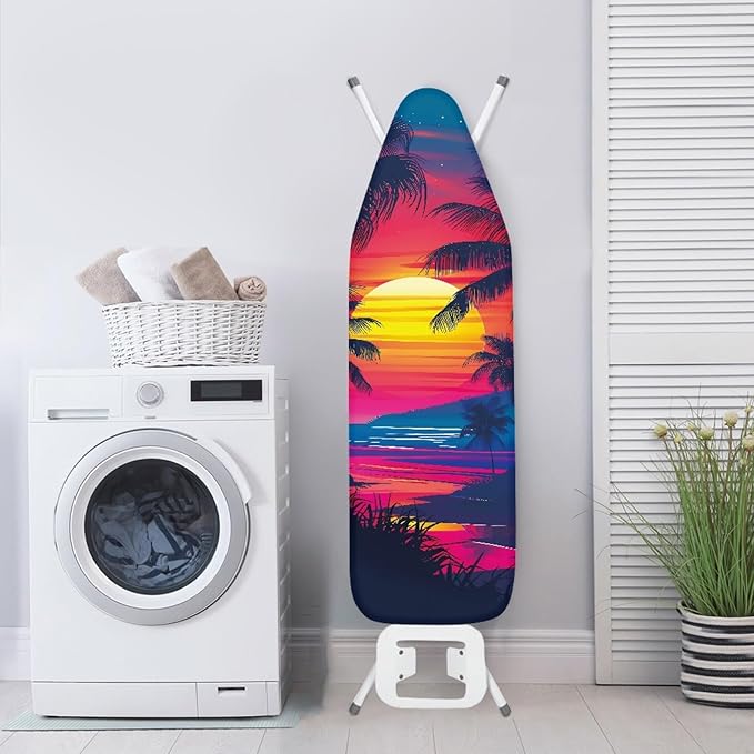 GLENLCWE Hawaiian Palm Watercolor Sunset Ironing Board Cover, 54x15 inches