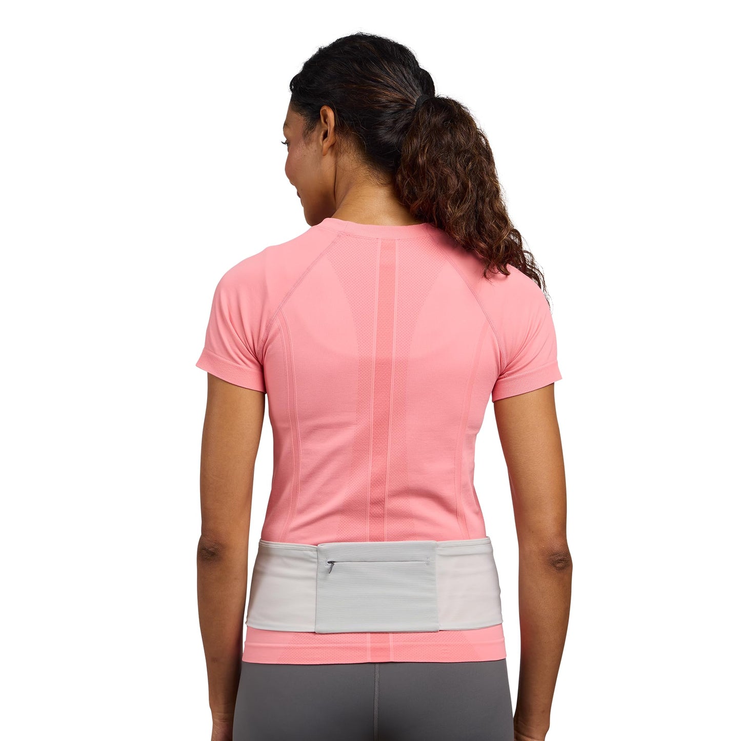 Nathan Zipster Max Running Belt, Running Belts for Women and Men, Bounce-Free Waist Pack with Extra Large Zipper Pocket, Smartphone Storage, Walking, Gym, Hiking - Vapor Grey/Sailor Blue - Large