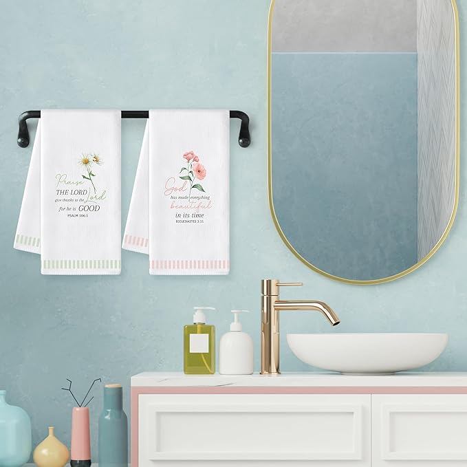 GROBRO7 Bible Floral Hand Towel