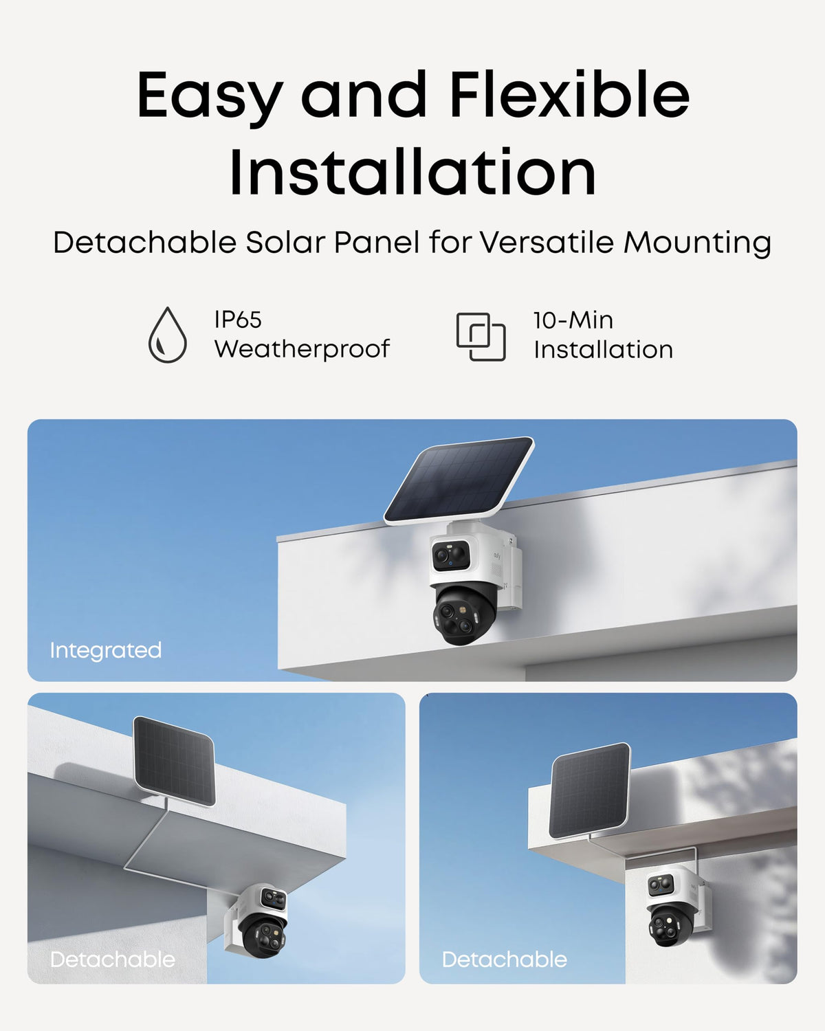 eufy Security eufyCam S4,4K Solar Camera Wireless Outdoor, 3-Lens Bullet-PTZ Cam, 360° Coverage, 8X Auto Zoom, AI Recognition,AI Track, Color Night Vision, 0 Monthly Fee, Built in 32 GB Storage