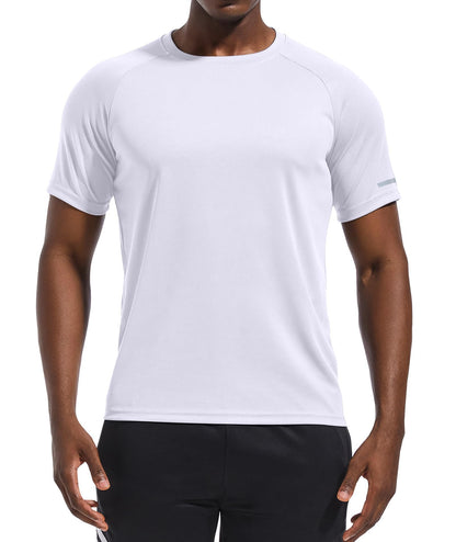 Holure Men's 3 Pack Sportswear Breathable T-Shirts Quick-Drying Short-Sleeve Shirts White/White/White 08-M