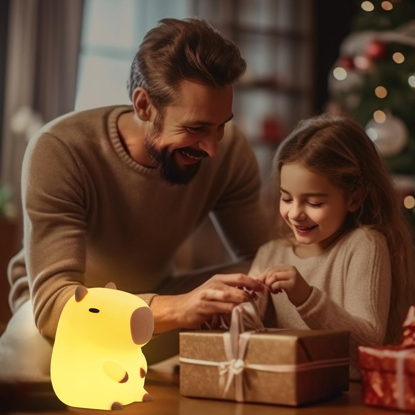YuanDian Capybara Night Light - Adorable Gift for Women, Teen Girls, and Babies. Decorate Kids' Bedroom with Cute Silicone Capybara Nightlights - for Children and Toddlers