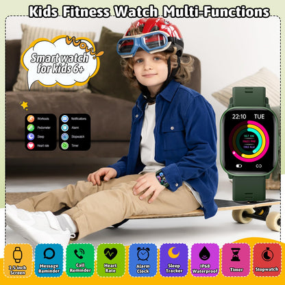 HENGTO SmartWatch for Kids,Kids Watch Girls Boys Watch with 20 Sport Modes, Pedometer, Sleep Monitor, Kids Sport Watches Birthday Gifts Toy Gift for Girls Boys 6-16 (Green)