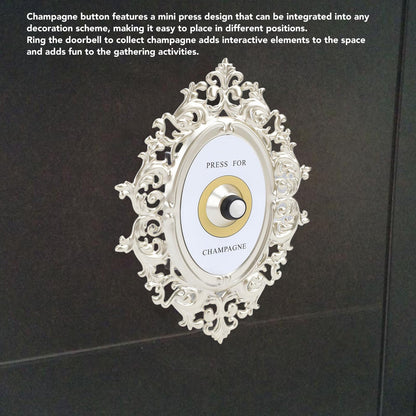 Retro Champagne Button, Metal Decorative Press Champagne Door Rings Bell for Home Restaurants Bedrooms Celebrations