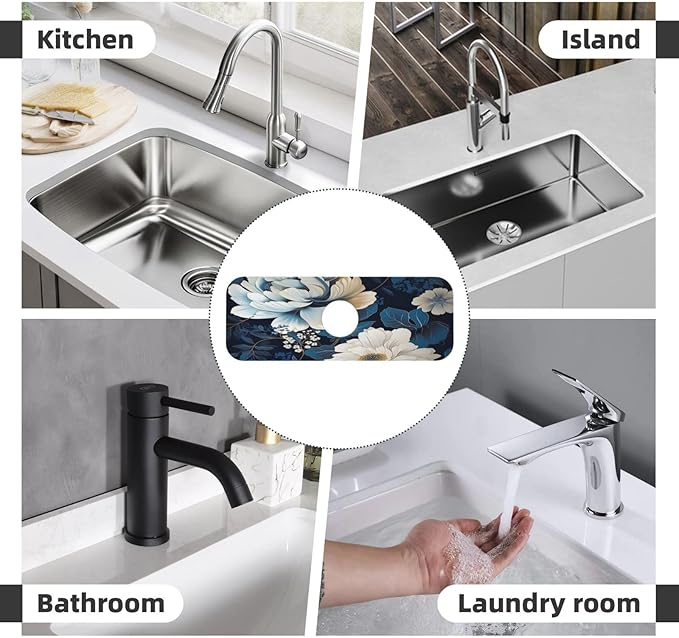 Unique Flower Pattern Kitchen sink faucet pad, strong water absorption