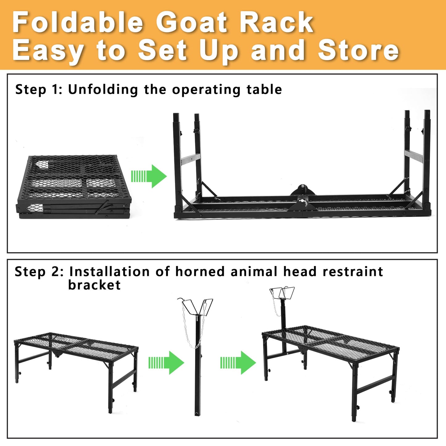 Nisorpa Goat Stand 51x23 Inch, Height Adjustable Sheep Stand for Shearing Trimming Milking, Max Load Capacity 550 LBS