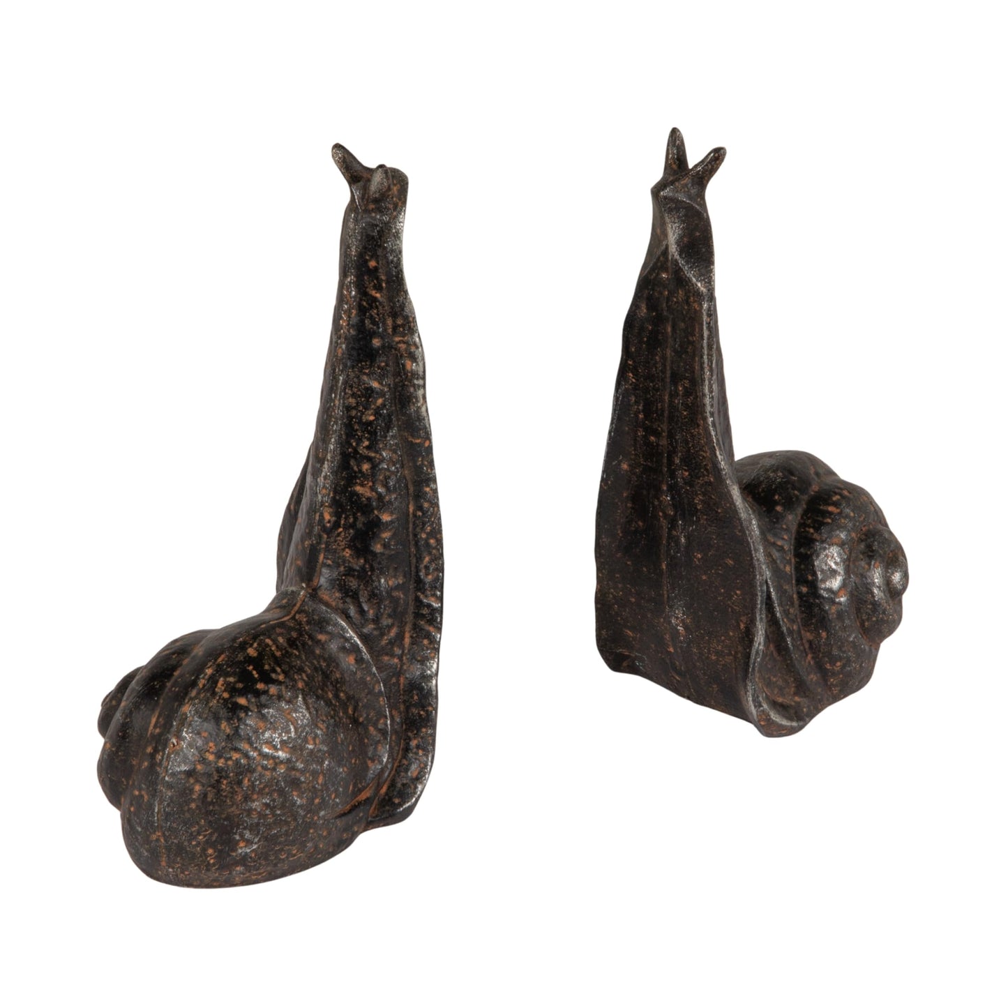 Creative Co-Op Decorative Distressed Cast Iron Snail Bookends, Antique Black Finish