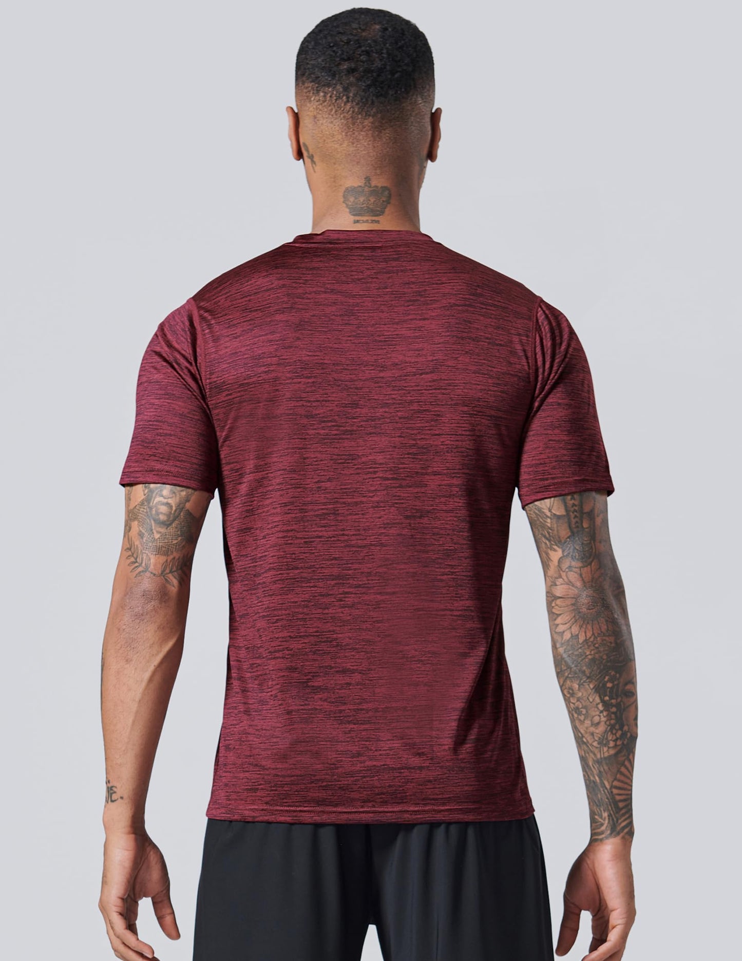 5 Pack Men’s Active Quick Dry Crew Neck T Shirts | Athletic Running Gym Workout Short Sleeve Tee Tops Bulk (Set 1, X-Large)
