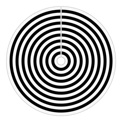 yuboo Black and White Christmas Tree Skirt 48 Inches, Annual Ring Spiral Tree Skirt for Halloween Decorations Ornaments Christmas Tree Decor