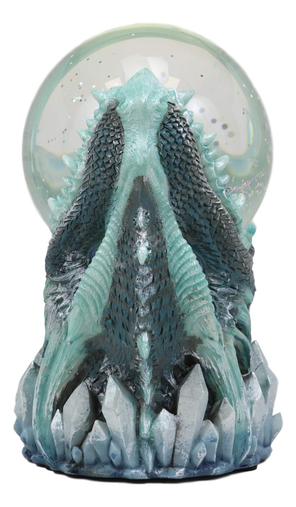 Ebros Gift Blue ICY Frost Giant Leviathan Dragon LED Night Light Glitter Sparkle Water Globe Storm Ball Figurine with Sound Activated Sensor Dungeons and Dragons Home Decor Fantasy Statue