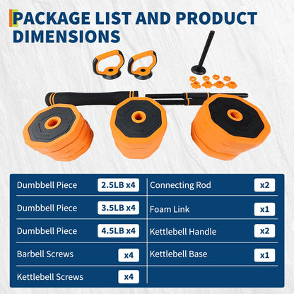 Adjustable Dumbbells, 44/66/88lbs Free Weight Set with Connector,4 In1 Dumbbells Set Used As Barbell,Kettlebells,Push Up Stand for Home Gym,44