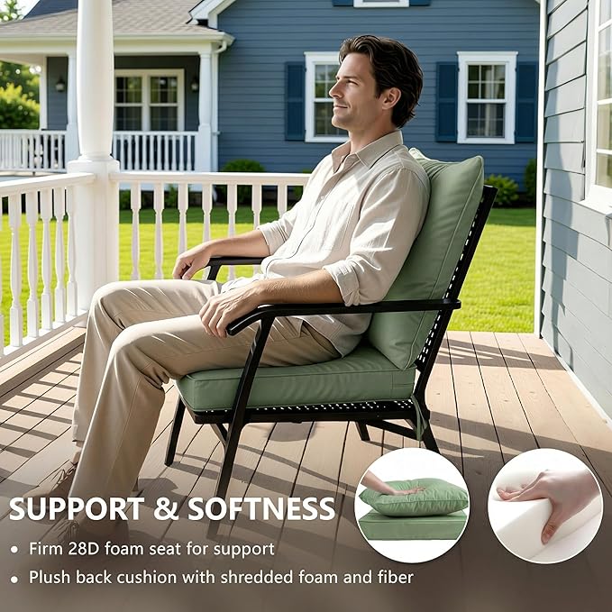 22x22 Inch Patio Chair Cushions Set of 4, Outdoor Furniture Cushions
