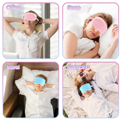 2 Pack Plush Sleeping Eye Mask Soft Plush Eye Mask Fuffy Eye Cover Comfortable Sleep Mask Blindfold Rainbow Faux Fur Eye Shade for Women, Men and Kids Travel Nap Sleeping 565488_2_3pL1H9vJ3