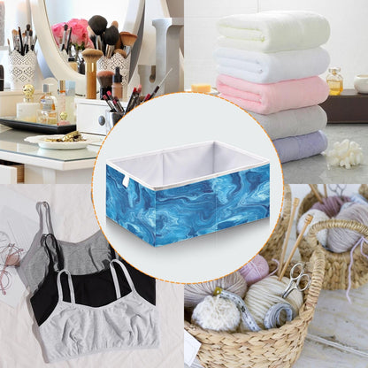 senya Large Storage Bins Blue Pigment Collapsible Foldable Storage Cubes Fabric Basket Closet Organizer Containers Box for Home Bedroom Office 11 x 11 x 11in