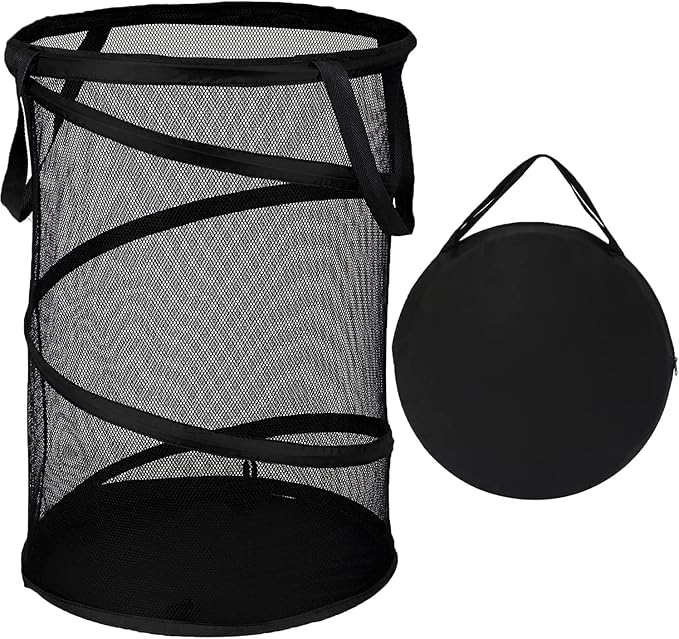 BATTOO Black X-Large Collapsible Laundry Basket Foldable Mesh Pop Up Hamper