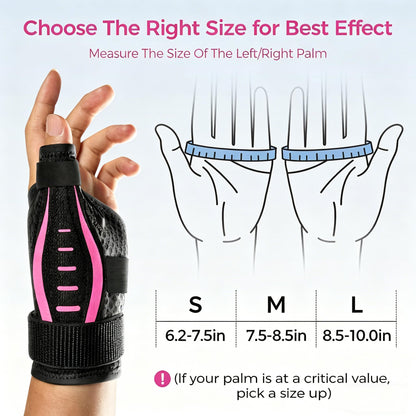 Thumb Brace Right/Left Hand, Thumb Spica Splint Hand Brace for Arthritis Pain and Support, Ergonomical Thumb Stabilizer for Trigger Thumb, CMC, De Quervains Tenosynovitis Pain Relief (Pink/Black, M - Fit both hands)