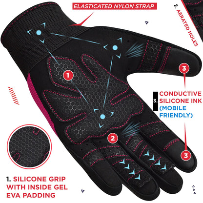 RDX Weight Lifting Gloves Gym Workout, Full Finger Touch Screen, Breathable Anti Slip Padded Palm Protection, Fitness Strength Training Powerlifting HIIT WOD Exercise, Men Women Home Gym Cycling