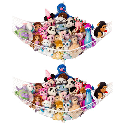 Lilly's Love Teddy Hammock, 2 Pack | Toy Hammock for Stuffed Animals | Soft Toy Storage | Cute Room, Bedroom & Home Decor | Large (White)
