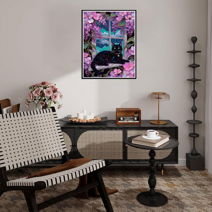 LumiCraft 5D Cat Diamond Art Kits for Adults, Black Cat Diamond Painting Kits for Beginner, DIY Full Drill Diamond Dots Painting Perfect Gem Art for Home Decor 12x16inch