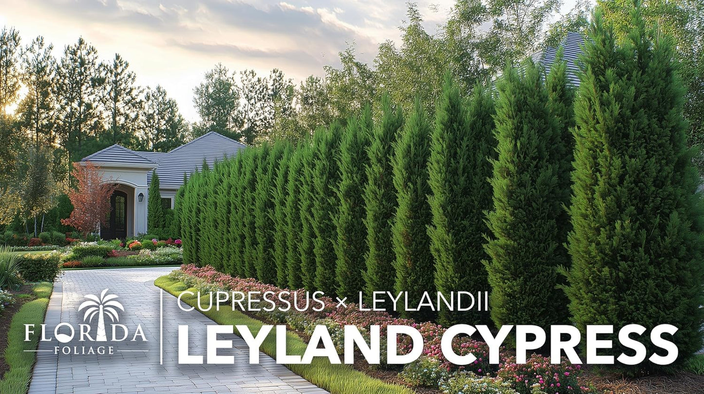 Leyland Cypress | 20 Live Plants | Cupressus × leylandii | Fast Growing Evergreen Trees | Privacy Hedge Plants for Landscaping
