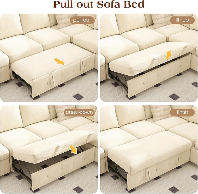 Ihanherry L-Shaped Sectional Sofa Bed