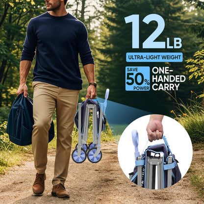 Sunula Foldable Wagon Cart 220lbs- 3 in 1 Collapsible Wagon Cart with Wheels, 2 Cup Holders, for Groceries, Camping, Shopping, Garden, Pet Riding-1 Year Warranty