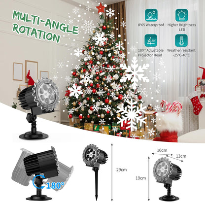 Christmas Snowfall Projector Lights, MILPROX Indoor Outdoor Holiday Snowflake Projector Lights, Clear Rotating Snow Falling Lamp for Halloween Xmas Party Garden Landscape Decoration（Snow Spots）