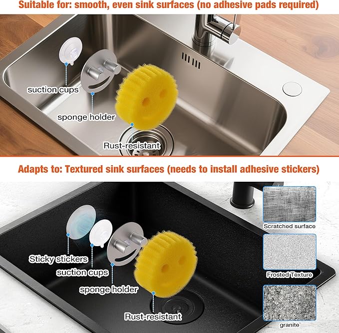 Smiley face sponge holder, kitchen Sink Caddy Organizer