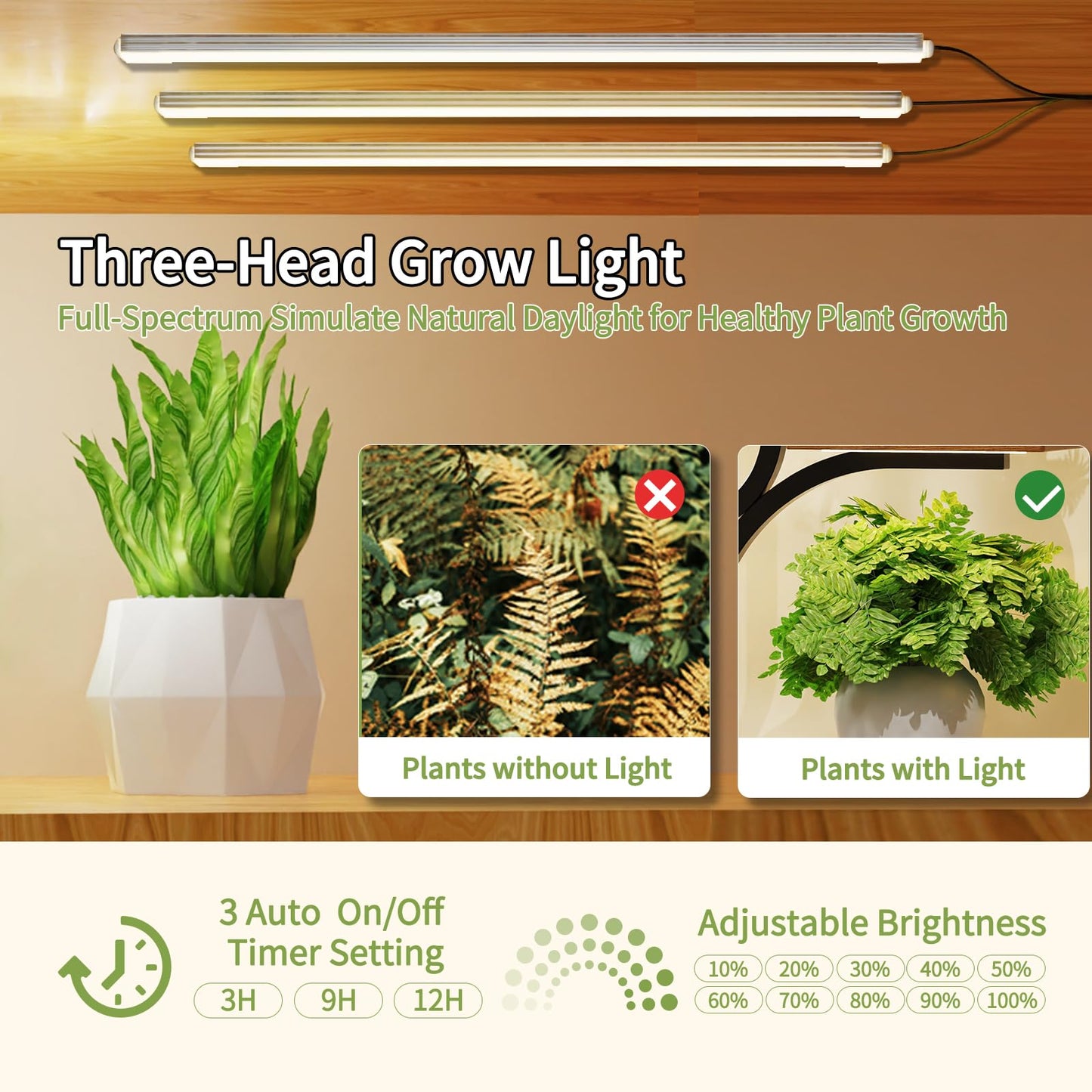 BRITEWAVE Indoor Plant Stand with LED Grow Light,8-Tier S-Shaped Corner Plant Stand,48.43 Inch Heavy,Duty Metal Indoor Plant Rack for Home, Balcony and Living Room