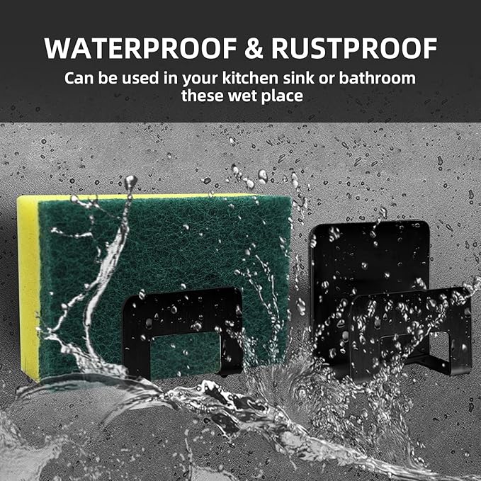 2Pcs Sponge Holder for Kitchen Sink, Premium SUS304 Stainless Steel Waterproof