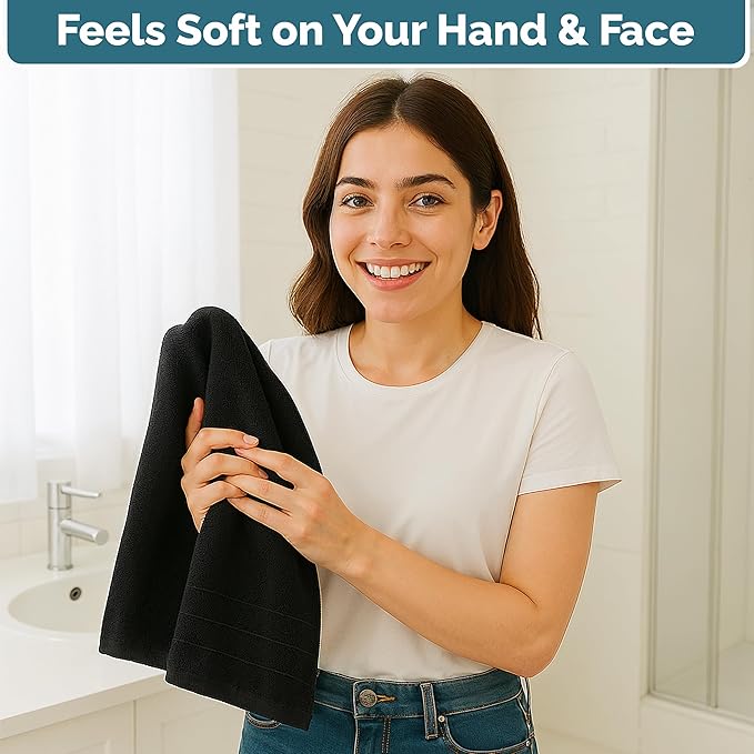 Black Hand Towels for Bathroom