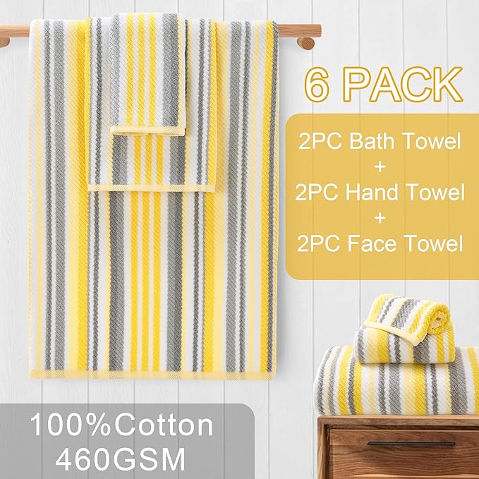 Bath Towels with Hanging Loops, Quick Dry, Absorb & Lightweight, 2 Bath 28"x52"
