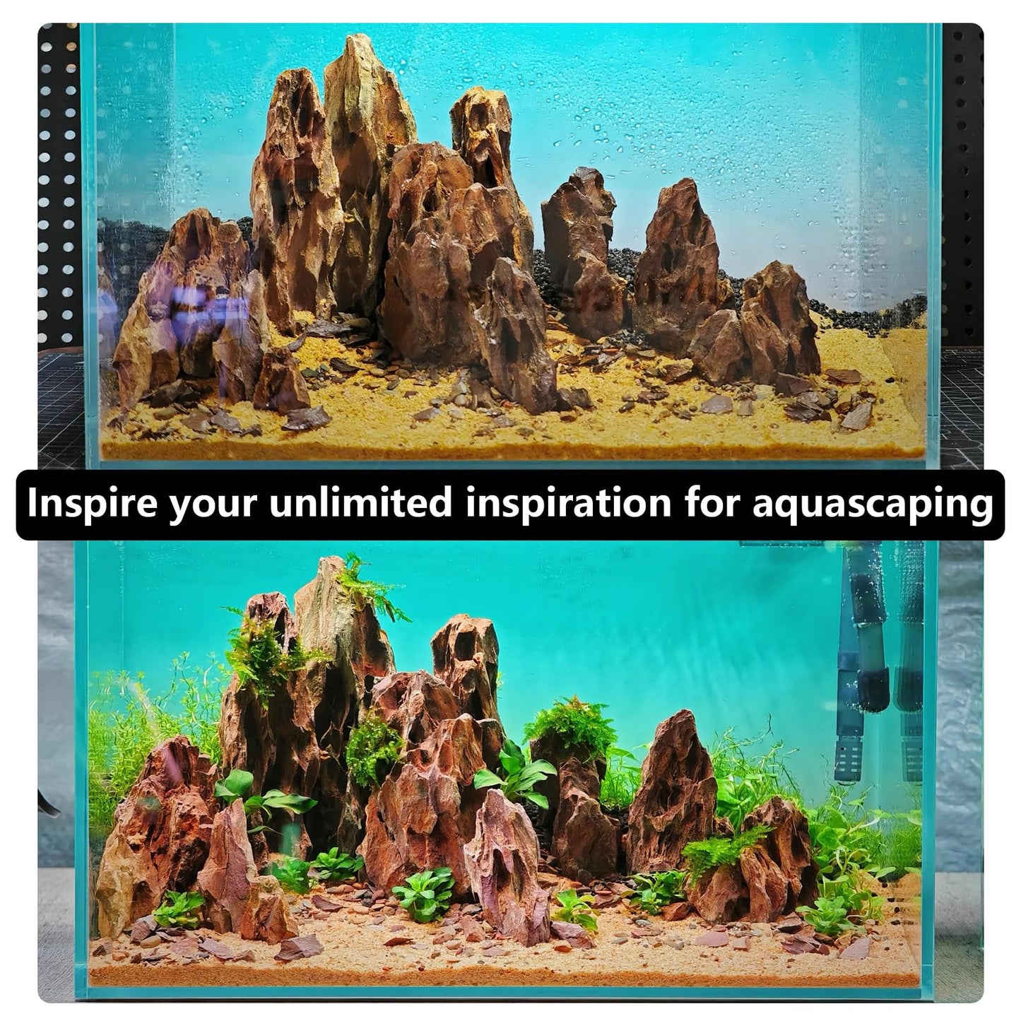 Hygger CO2 6.6LB Dragon Stone Rock for Aquascaping,Aquarium Decor, Fish Tank Decorations,4-10 Inches Natural Ohko Stone for Fish Tank Landscaping