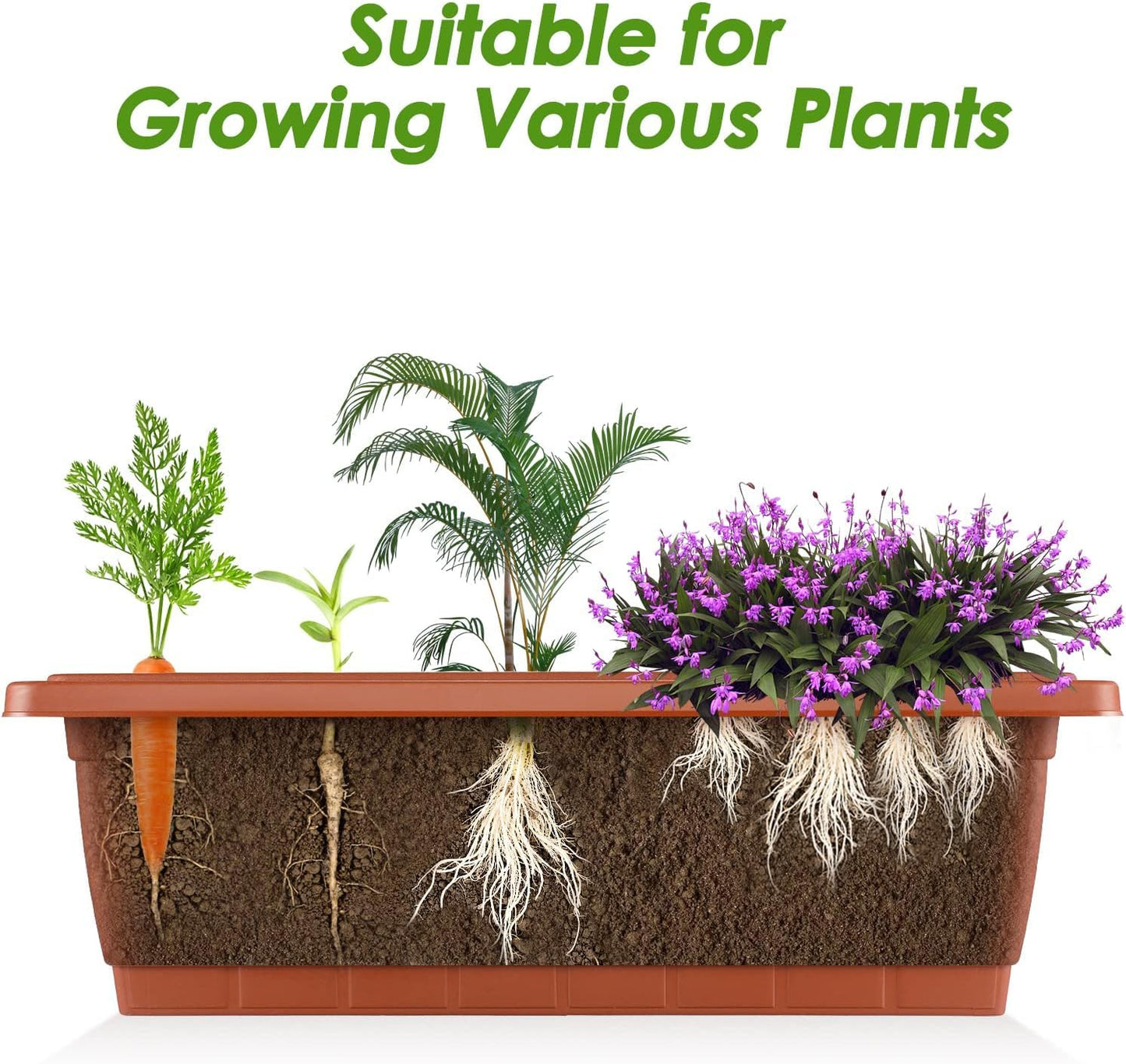 Suyncll 2 Pack Vertical Raised Garden Bed, 5 Tiers Elevated Planter Box with Drainage System and 4 Hooks, 4FT Vertical Planter for Herbs Vegetables Flowers, Dark Red